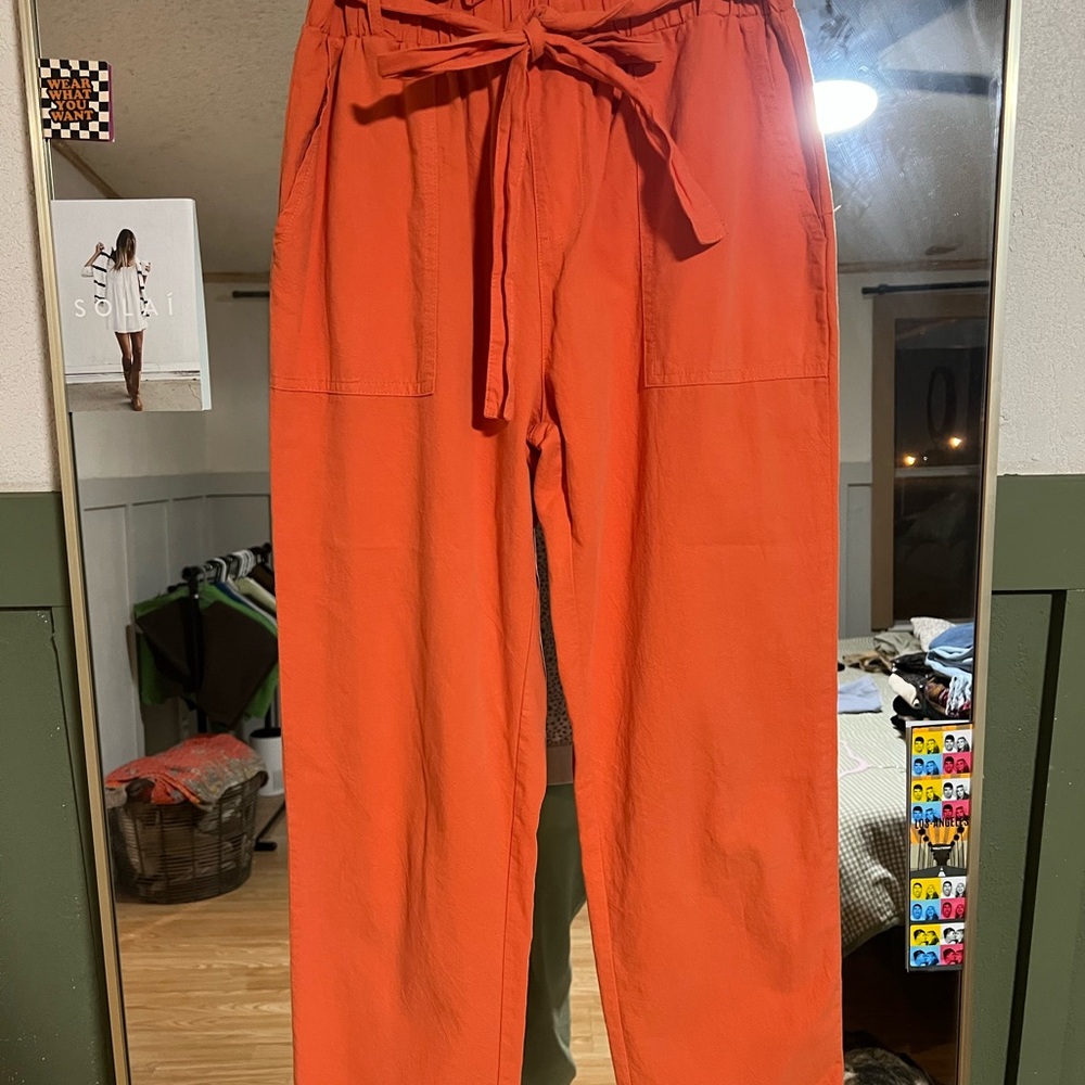 Orange Paperbag Pants